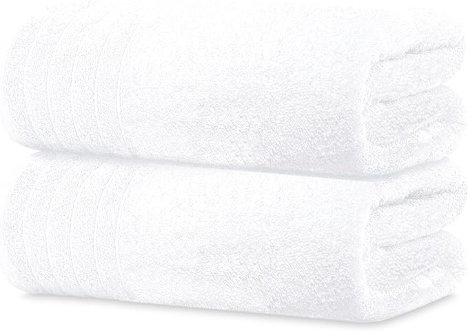 White Oversized Bath Sheets (Pack of 2) – Soft Cotton Comfort