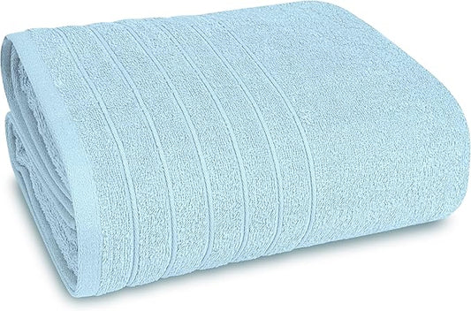 Sky Blue Jumbo Bath Sheet – Soft Cotton Comfort