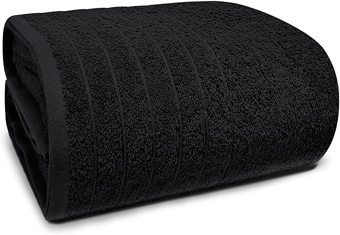 Black Jumbo Bath Sheet – Soft Cotton Comfort