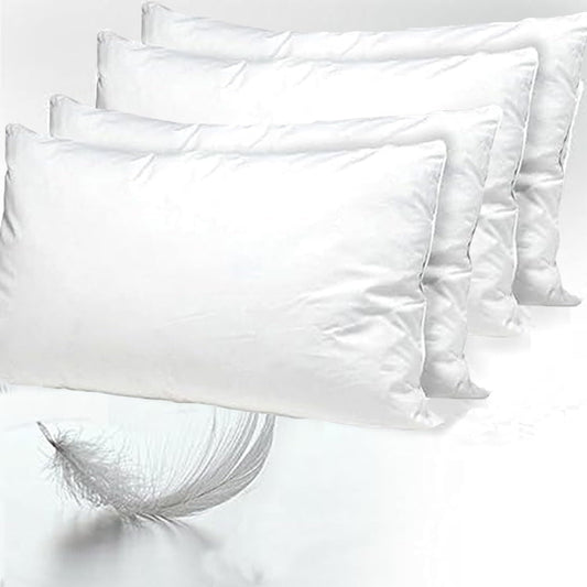 Duck Feather & Down Pillows (Pack of 4) – Hypoallergenic Comfort for Restful Sleep