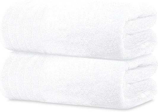 White Oversized Bath Sheets (Pack of 2) – Soft Cotton Comfort