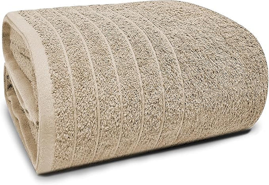 Beige Jumbo Bath Sheet – Soft Cotton Comfort