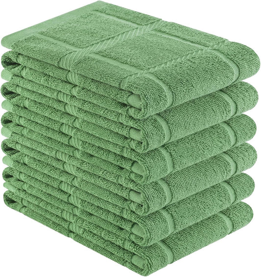 Grass Green Premium Kitchen Towels (6-Pack) – Large Cotton 18x28 Soft & Absorbent Tea Towels